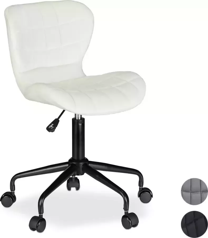 Relaxdays bureaustoel directiestoel computerstoel hoogte verstelbaar burostoel wit