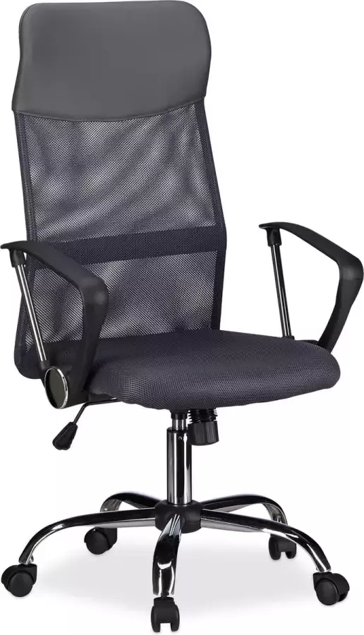 Relaxdays bureaustoel ergonomisch computerstoel directiestoel hoogte verstelbaar grijs