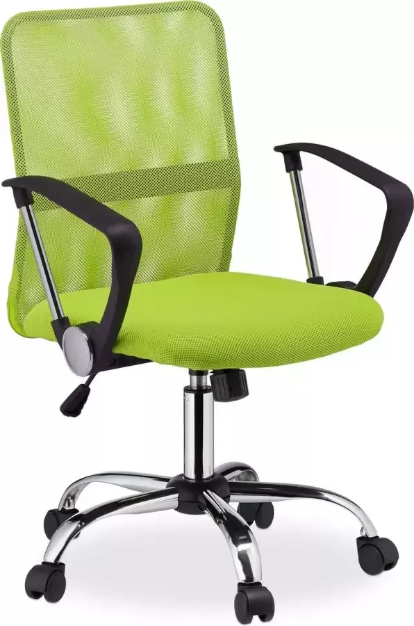 Relaxdays bureaustoel ergonomisch computerstoel netstof tot 120 kg burostoel groen