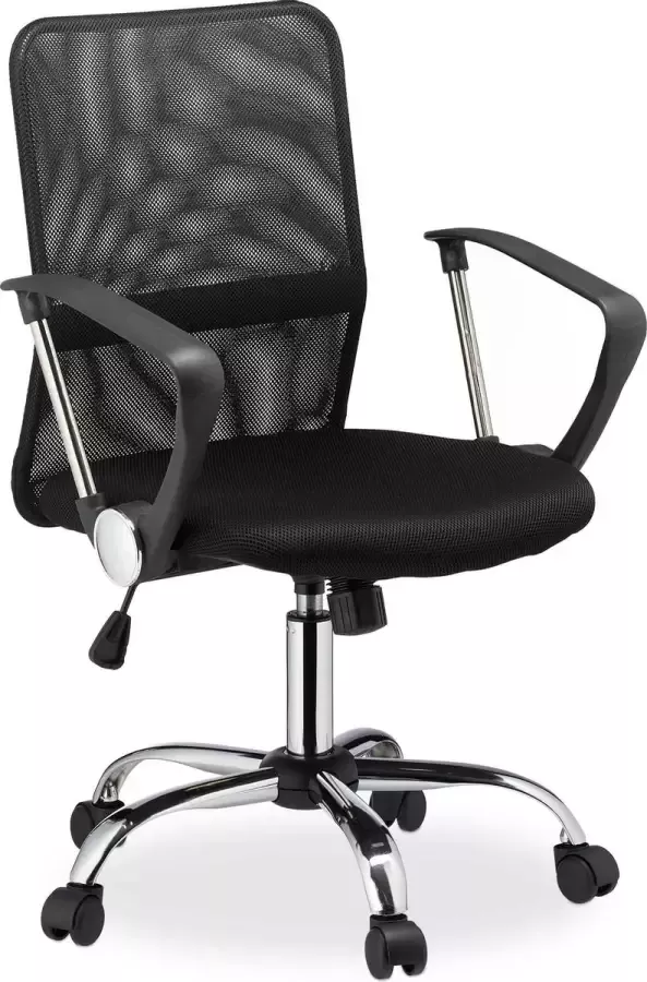 Relaxdays bureaustoel ergonomisch computerstoel netstof tot 120 kg burostoel zwart