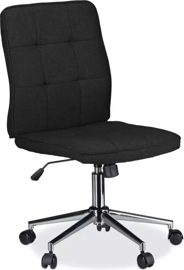 Relaxdays bureaustoel grijs directiestoel hoogte verstelbaar computerstoel ergonomisch zwart