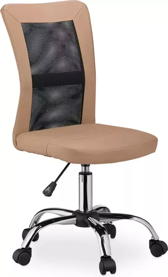 Relaxdays bureaustoel zonder armleuning ergonomische computerstoel verstelbaar stoel bruin