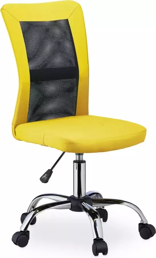 Relaxdays bureaustoel zonder armleuning ergonomische computerstoel verstelbaar stoel geel
