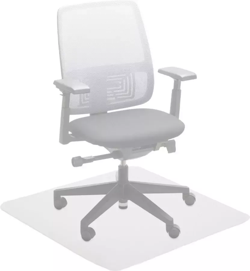 Relaxdays bureaustoelmat geluiddempend krasbestendig PE 90 x 90 cm kantoor vloerbeschermer wit 90 x 90 cm