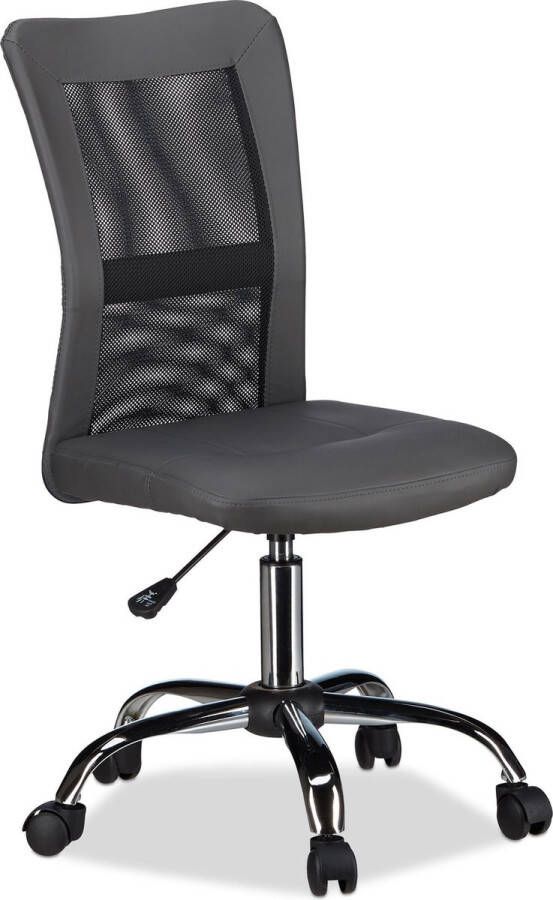 Relaxdays computerstoel ergonomisch bureaustoel directiestoel hoogte verstelbaar grijs