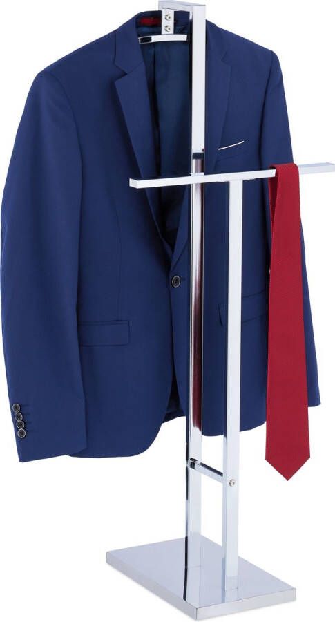 Relaxdays dressboy staal modern 102 x 46 x 32 cm slaapkamer vrijstaand zilver