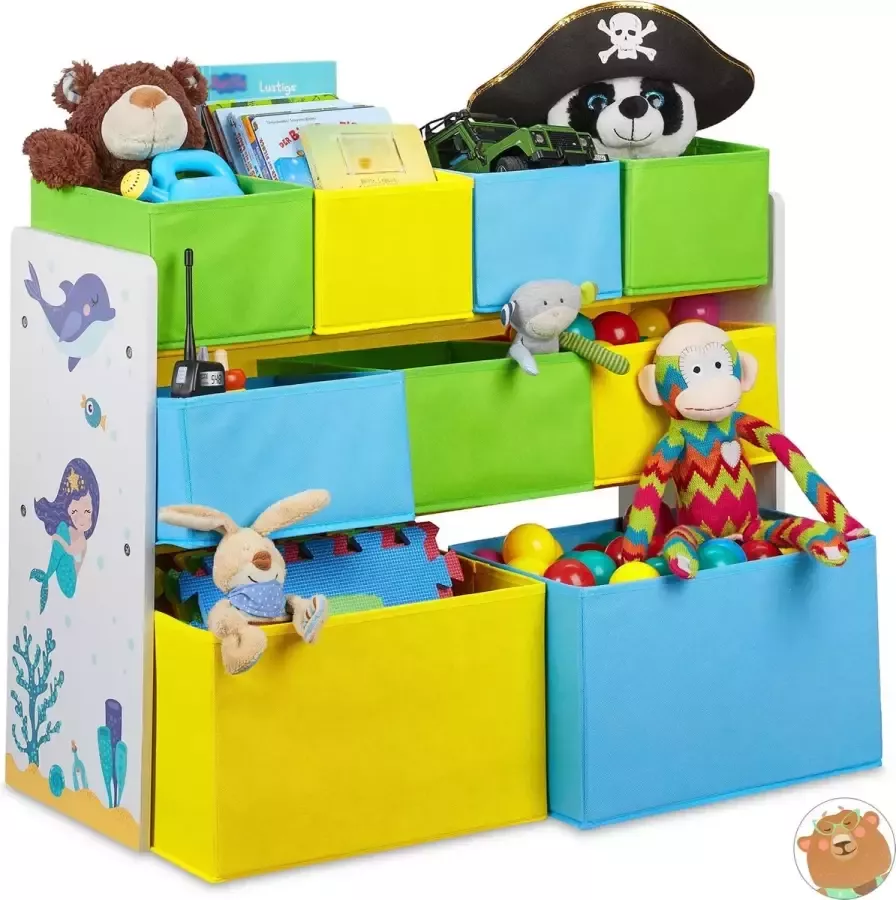 Relaxdays kinderkast speelgoed 9 vakken speelgoedkast speelgoedkist opbergkast B