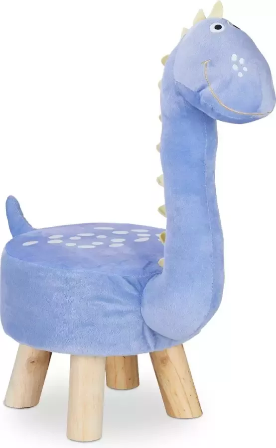 Relaxdays kinderkrukje krukje kind dier met bekleding poef op poten hocker dino