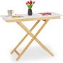 Relaxdays klaptafel bamboe eettafel inklapbaar balkontafel keukentafel verstelbaar - Thumbnail 1