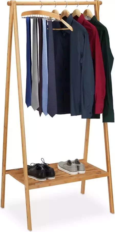 Relaxdays garderoberek met schoenenrek inklapbaar met kledingstang 170 x 83 x 56 cm