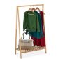Relaxdays kledingrek bamboe staand garderoberek met schoenenplank kledingstandaard - Thumbnail 2