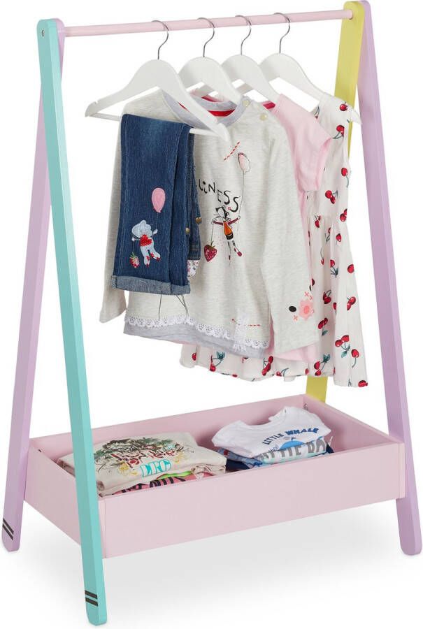 Relaxdays kledingrek kinderen kinderkapstok garderoberek kledingstandaard