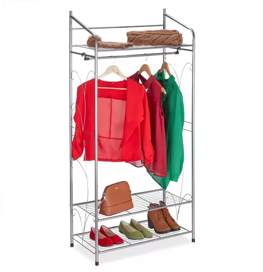 Metalen kledingrek veelzijdig en decoratief 1 stuk zilver ijzer