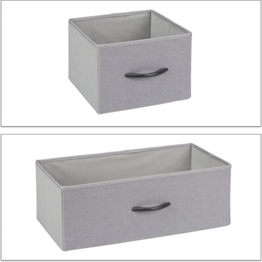 Relaxdays ladekast grijs tv-meubel schoenenrek bijzettafel nachtkastje dressoir A