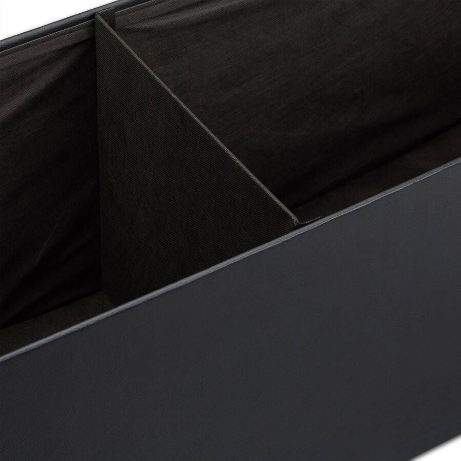 Relaxdays opbergbank kunstleer opvouwbaar XL 3-zits bank met opslagruimte halbank zwart