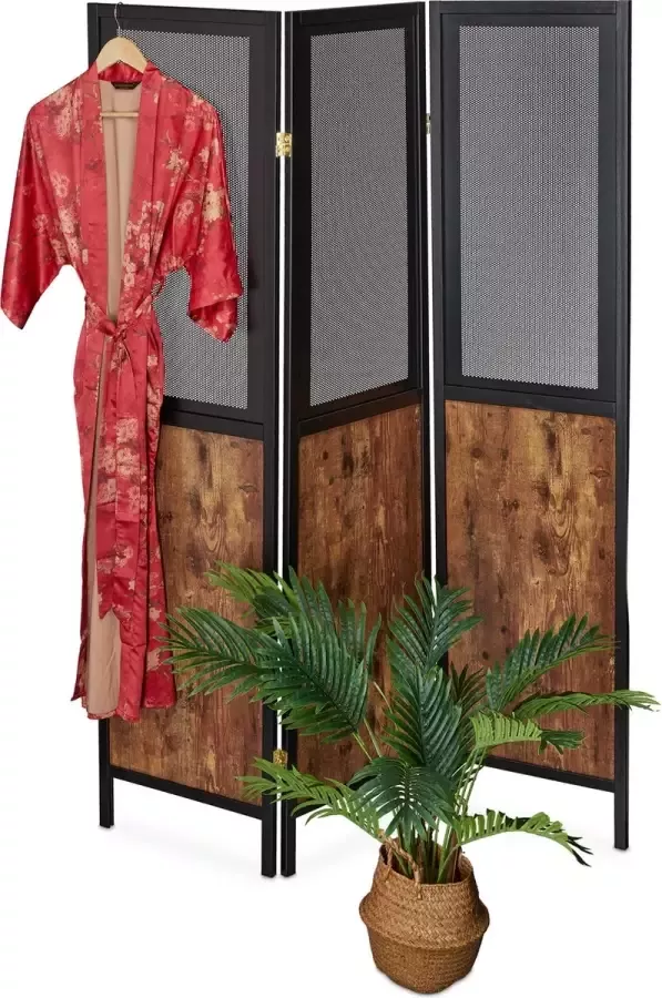 Relaxdays Paravent woonkamer ruimteverdeler 179 x 132 cm 3-delig voor binnen