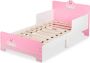 Relaxdays peuterbed 70x140 kinderbed met uitvalbeveiliging meisjesbed laag juniorbed - Thumbnail 1