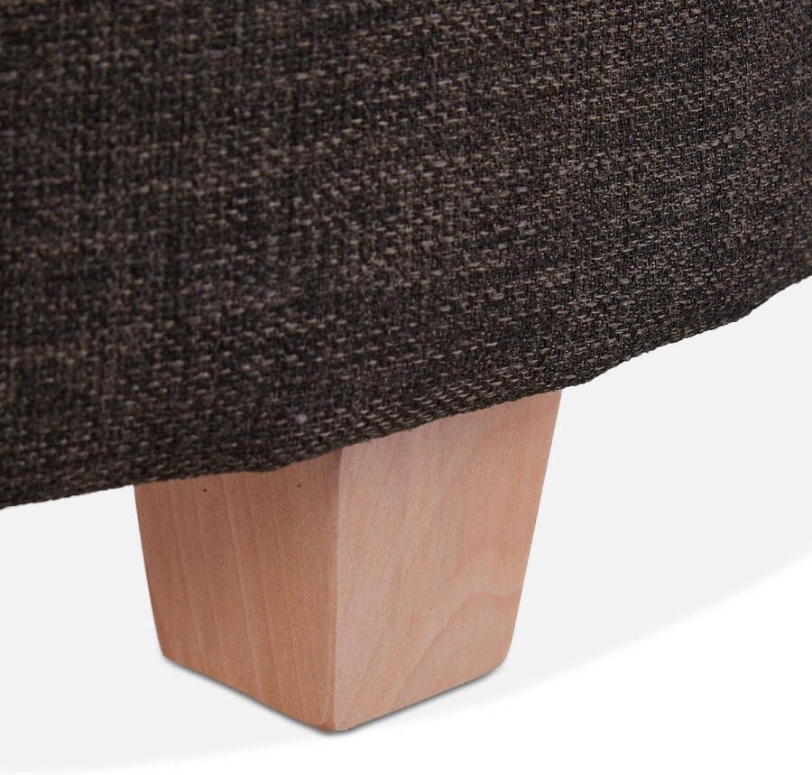 Relaxdays Poef met opbergruimte opbergpoef rond hocker krukje met opslagruimte bruin