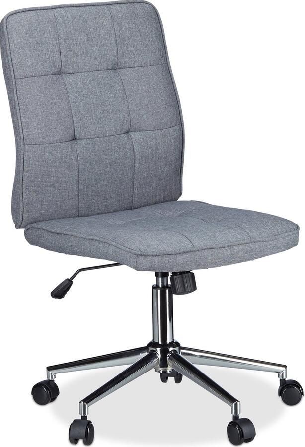 Relaxdays bureaustoel zonder armleuning ergonomisch hoogte verstelbaar tot 120 kg 104 x 60 x 60 cm grijs