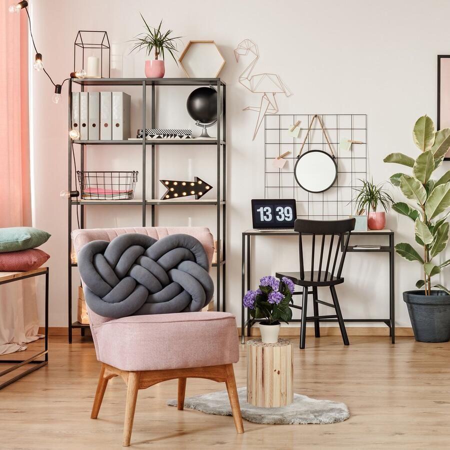 Relaxdays plantenkruk hout rond 38 x 30 cm onbehandeld voor bloempotten binnen naturel - Foto 2