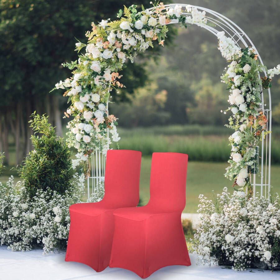 Relaxdays stoelhoezen 4 stuks stoelhoes universeel stoelhoezenset meubelhoes stoel purper - Foto 2