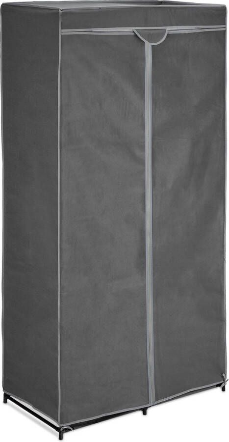 Relaxdays kledingkast stof 6 vakken 174x90x45 cm opvouwbaar garderobekast campingkast antraciet