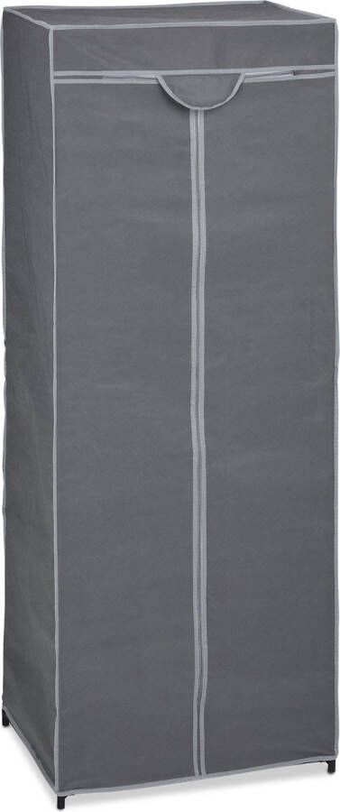 Relaxdays Stoffen kledingkast met roede vouwkast stabiel garderobekast organizer antraciet - Foto 2