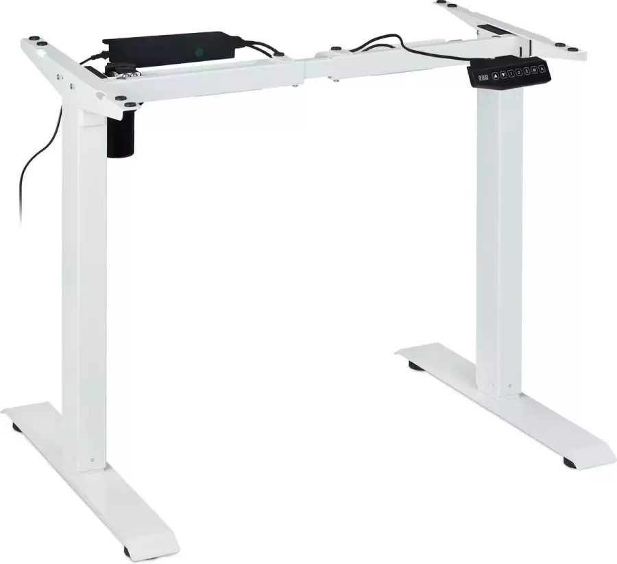 Relaxdays tafelonderstel hoogte verstelbaar bureau onderstel elektrisch zit-sta frame wit
