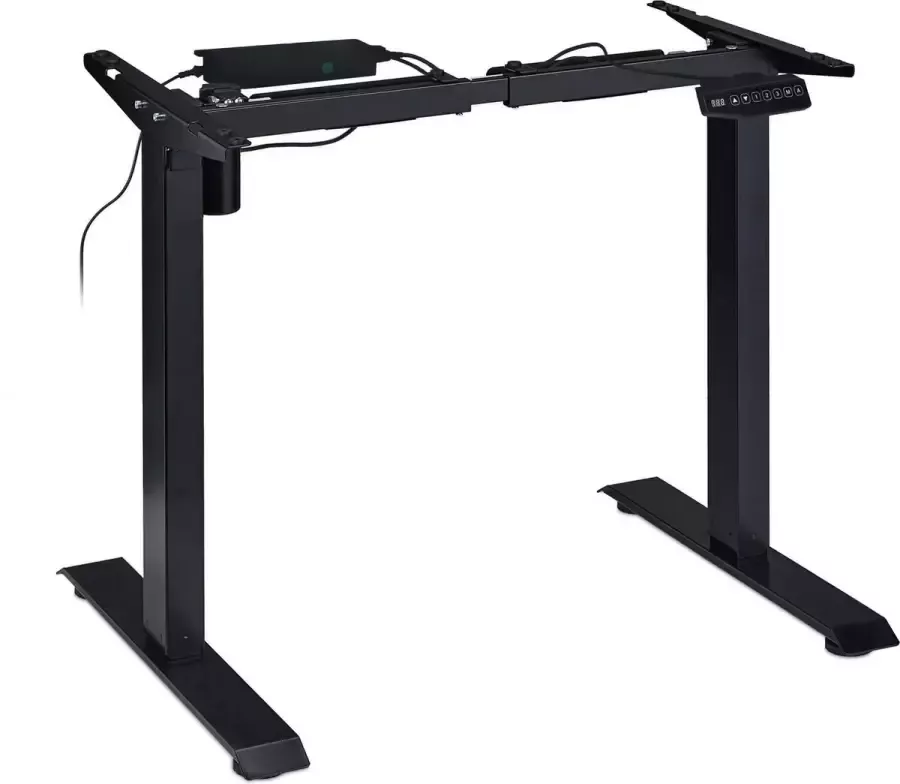 Relaxdays tafelonderstel hoogte verstelbaar bureau onderstel elektrisch zit-sta frame zwart