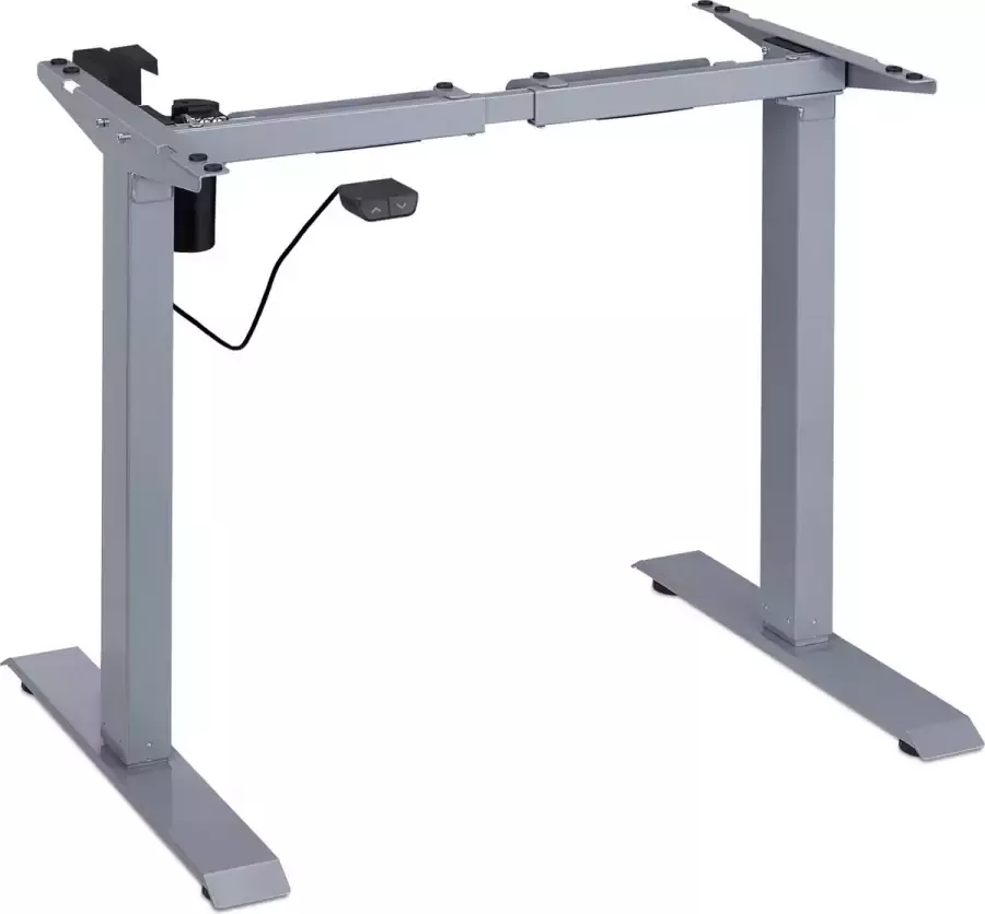 Relaxdays tafelonderstel hoogte verstelbaar tafelframe elektrisch zit-sta bureau frame grijs