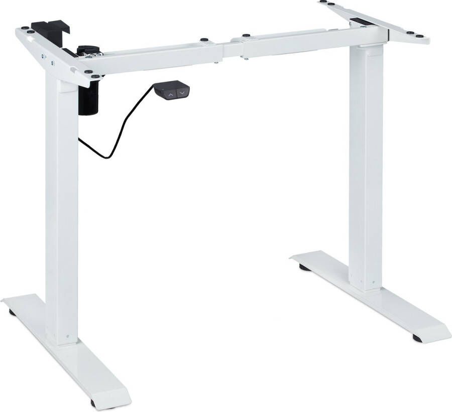 Relaxdays tafelonderstel hoogte verstelbaar tafelframe elektrisch zit-sta bureau frame wit