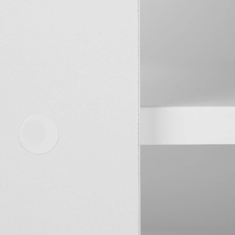 Relaxdays tv kast op wielen 45 x 80 x 40 cm 2 open vakken verrijdbaar tv tafel wit - Foto 2