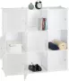 Relaxdays vakkenkast kunststof 9 vakken kubuskast met deuren DIY 110 x 110 x 37 cm wit - Thumbnail 1