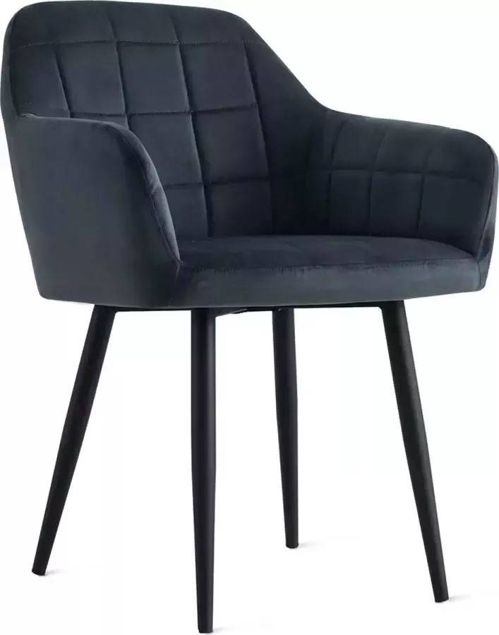 Relaxt Wonen Eetkamerstoel Praia Velvet Charcoal Set van 2