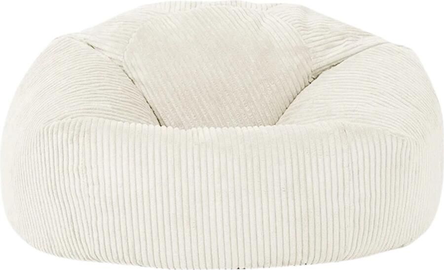 RelaxzZz Zitzak Luxe Fluwelen Zitzak Volwassenen incl. Vulling Comfortabel & Stijlvol Poef Vloerstoel & Frameloze Fauteuil Gebroken Wit