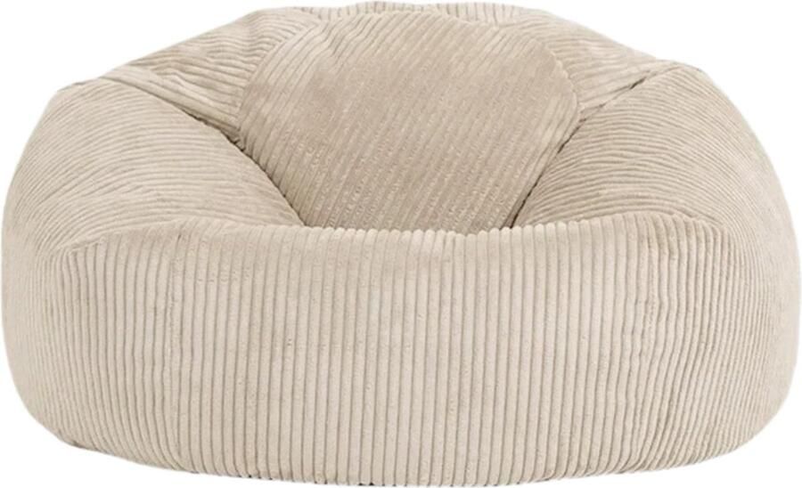 RelaxzZz Zitzak Luxe Fluwelen Zitzak Volwassenen incl. Vulling Comfortabel & Stijlvol Poef Vloerstoel & Frameloze Fauteuil Beige