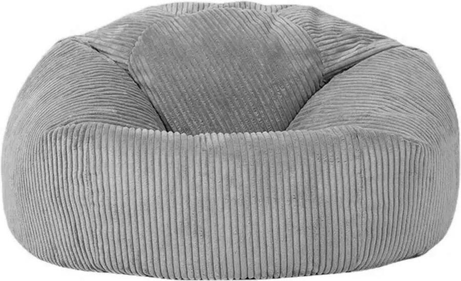 RelaxzZz Zitzak Luxe Fluwelen Zitzak Volwassenen incl. Vulling Comfortabel & Stijlvol Poef Vloerstoel & Frameloze Fauteuil Grijs