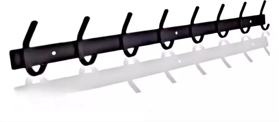 RemGoods Muur Kapstok Hangend-wandstok RVS 16 Hangers Industrieel 3M Tape Zwart - Foto 2