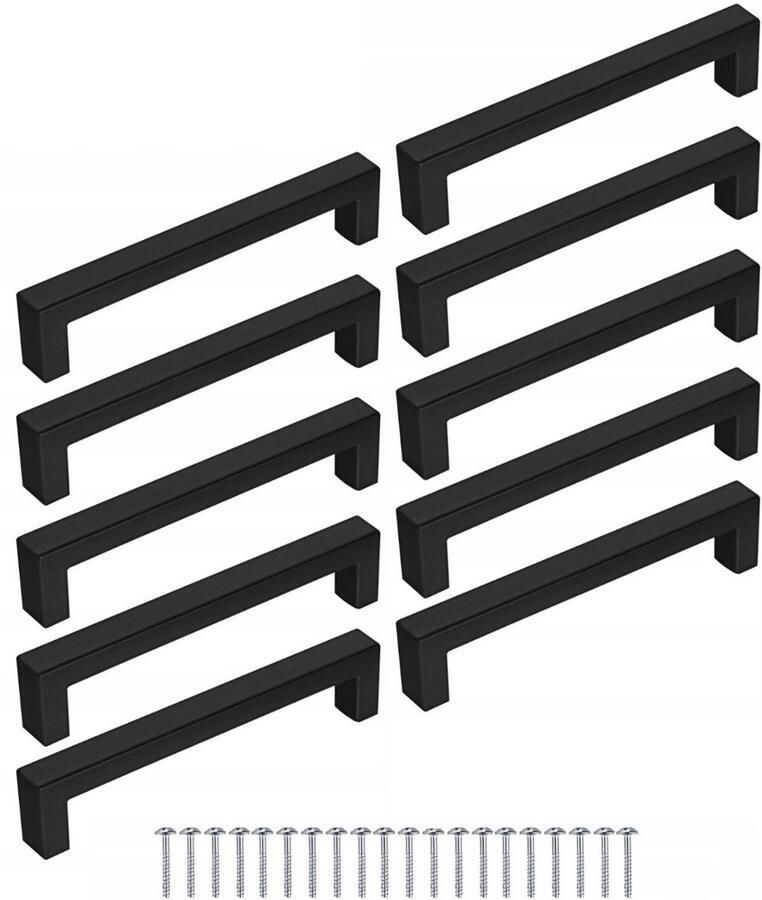 RENALUX Design Handgreep Zwart Kunststof Handgrepen Keukenkastjes Handgrepen voor Deurtjes Handgreep Badkamer Handvaten Kast Handgreep Kast Handgreep Keukenkastjes 139 mm 10 Stuks