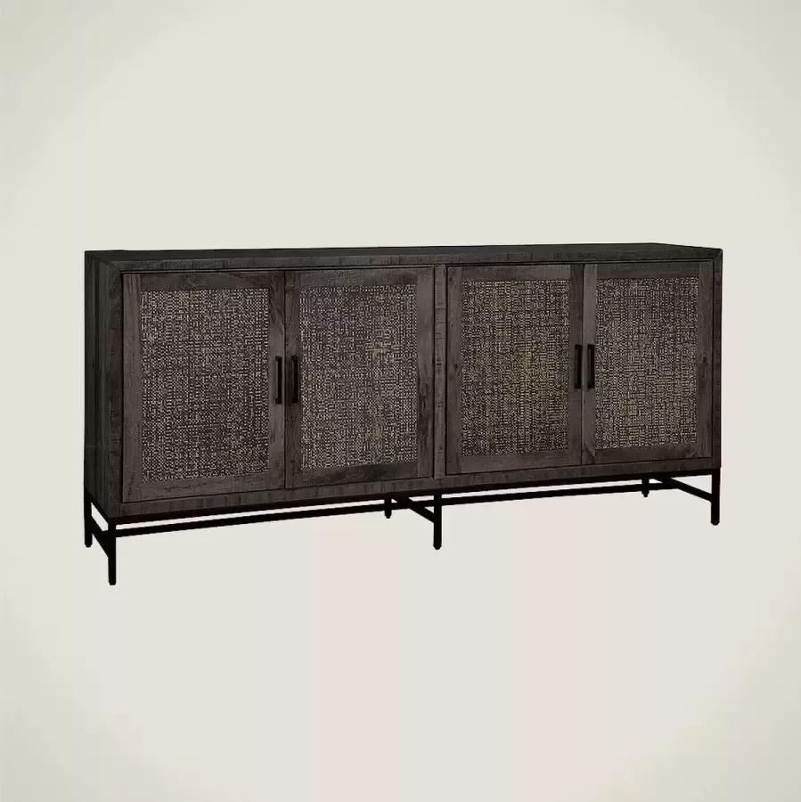 AnLi Style Tower living Carini Sideboard black 4 drs. 200x45x90 - Foto 2