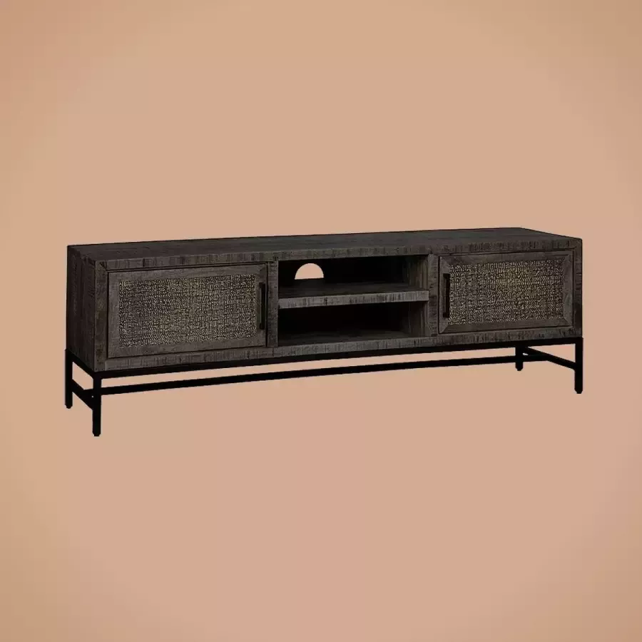 AnLi Style Tower living Carini TV stand black 2 drs. 160x40x50 - Foto 2
