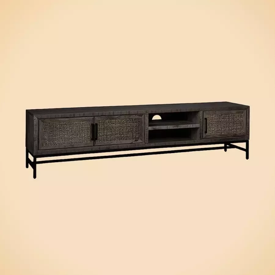 AnLi Style Tower living Carini TV stand black 3 drs. 200x40x50 - Foto 2