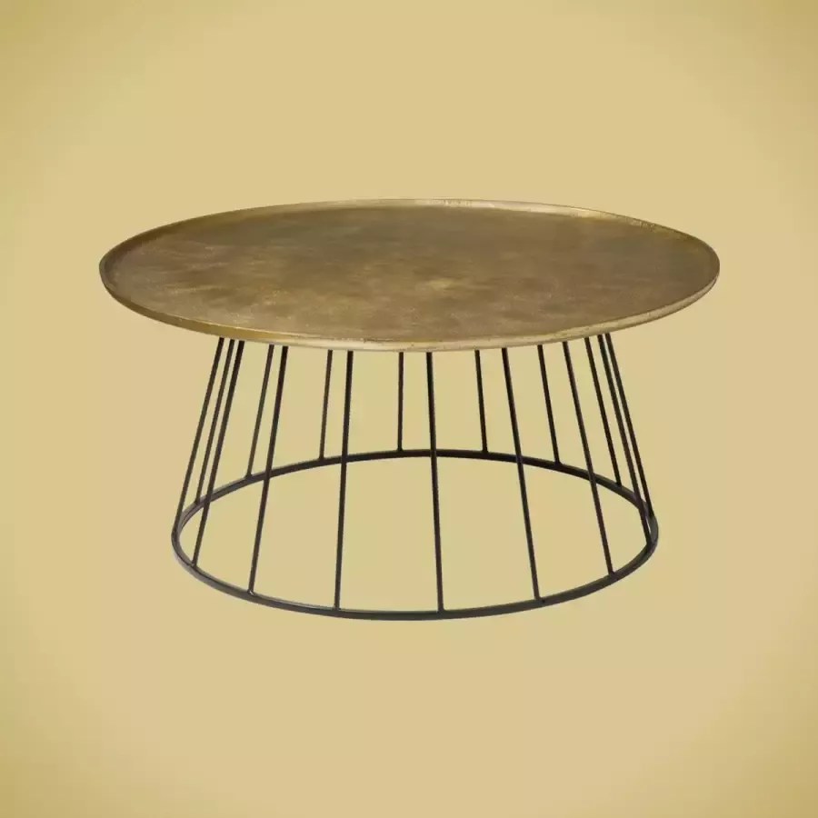 AnLi Style Tower living Iron coffee round table w alu top 91x91x42 - Foto 2