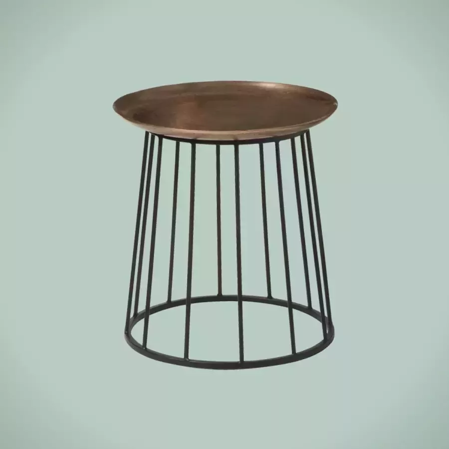 AnLi Style Tower living Iron side round table w alu top 41x41x43 - Foto 2
