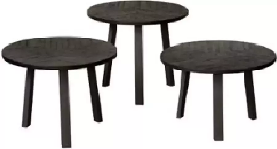 AnLi Style Tower living Lazio table set (3) 54x54 45 40 35 recl. teak black - Foto 1
