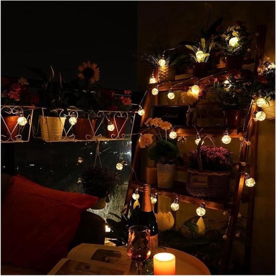 Reselectro Lumos Solar Lichtslinger – 10 LED Lampen – Warm Wit – Zonne-Energie Tuinverlichting – Waterdicht – 5 Meter – Buiten & Feestverlichting