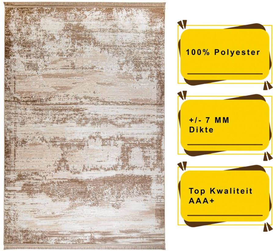 Resital Bambu Moderne Vloerkleed Beige Tapijt Carpet Top Kwaliteit Nieuwe Collectie 80x150cm