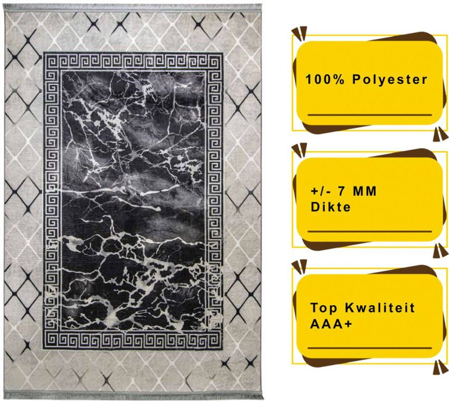 Resital Bambu Moderne Vloerkleed Grijs Tapijt Carpet Top Kwaliteit Nieuwe Collectie 80x150cm