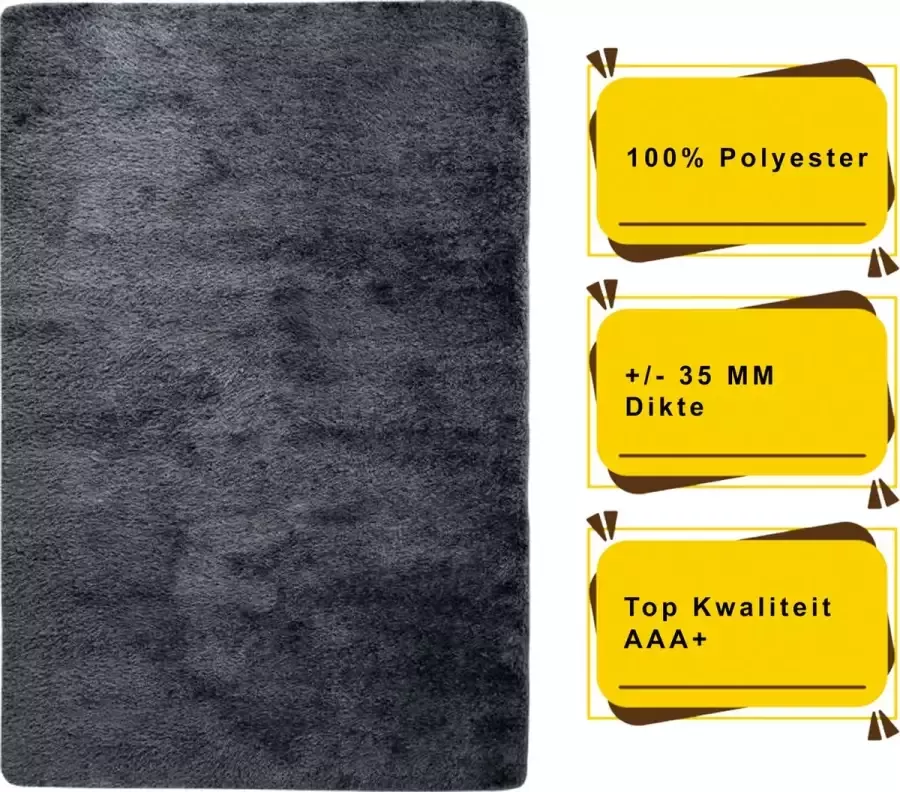 Resital Natty Moderne Vloerkleed Anthracite Tapijt Carpet Top Kwaliteit Nieuwe Collectie 80x150cm