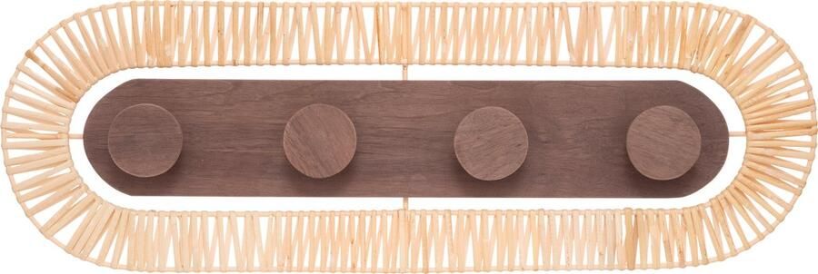 Retail Team Kapstok rotan MDF 4 haaks 76 x 6 x 25 cm